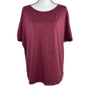 Collete Burgundy Open Shoulder Tee Size XXL